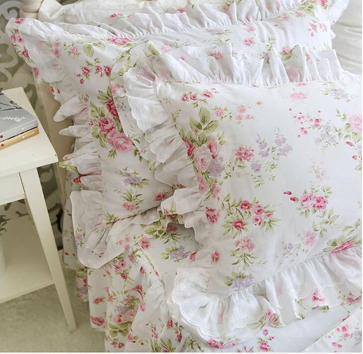 

Europe Luxury cake layers ruffle pillowcase flower wrinkle elegant pillow cases pillow cover bownot design sweet princess1, Hm-17f