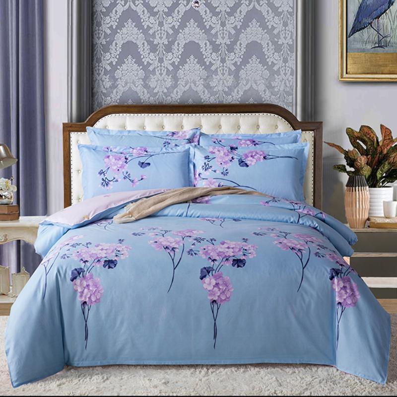 

Europe Flower Bedding Set Duvet Cover Sheet Pillowcase Light Blue Color Bed Linens 200x230cm Queen Size Home Textile1, Xingdain
