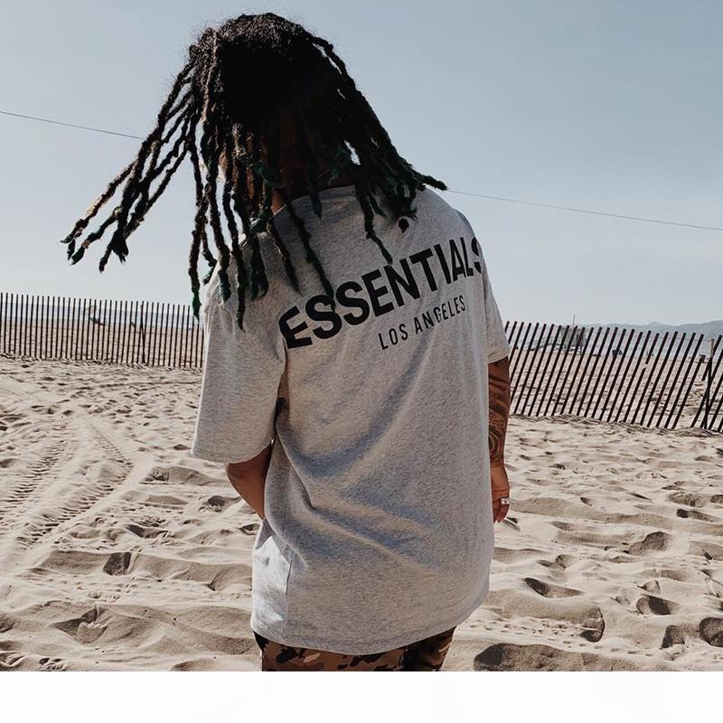 

19FW FOG fear of God Essentials 3M Reflective Tee Los Angeles Short Sleeves Men Women Summer Casual Street Skateboard T-shirt T08, F11-apricot