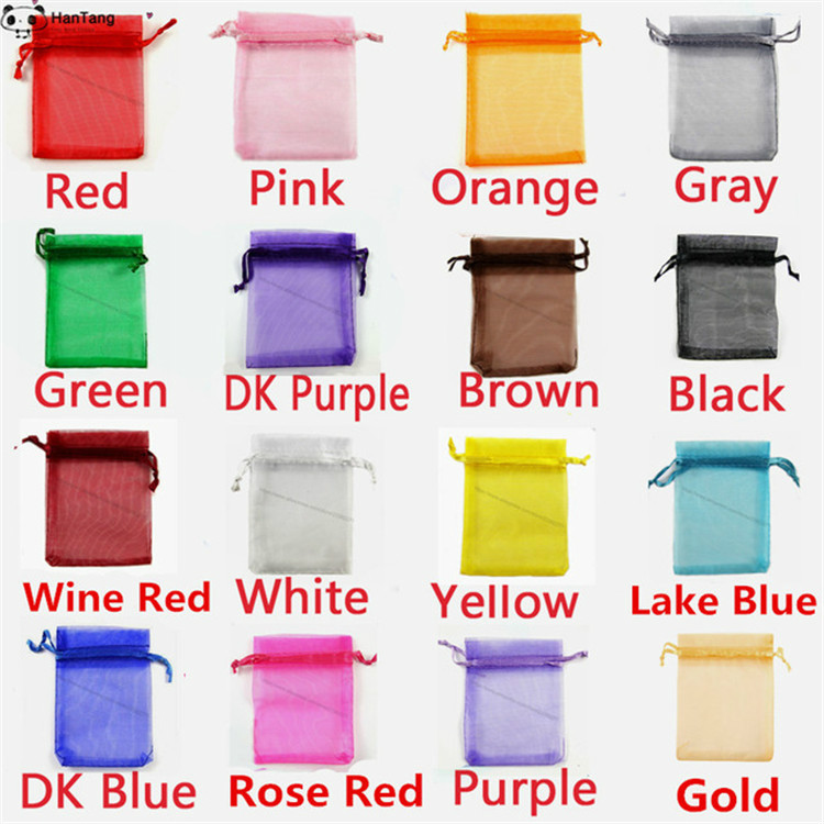 

7x9cm Small Organza Gift Bag Drawstring Jewelry Bags Multi-color Candy Cookies Packaging Pouch For Wedding Party Christmas