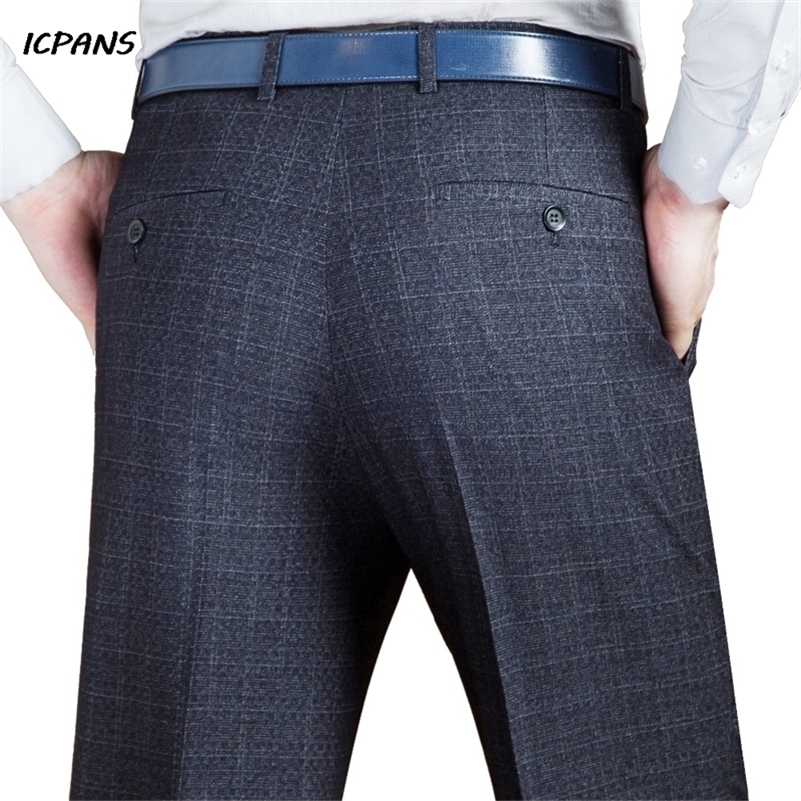 

ICPANS Suit Trousers Formal Men's Clothing Suits & Blazer Suit Pants Man Formal Autumn Winter Dress Pants Wool Blend Big Size 44 201106, Beige
