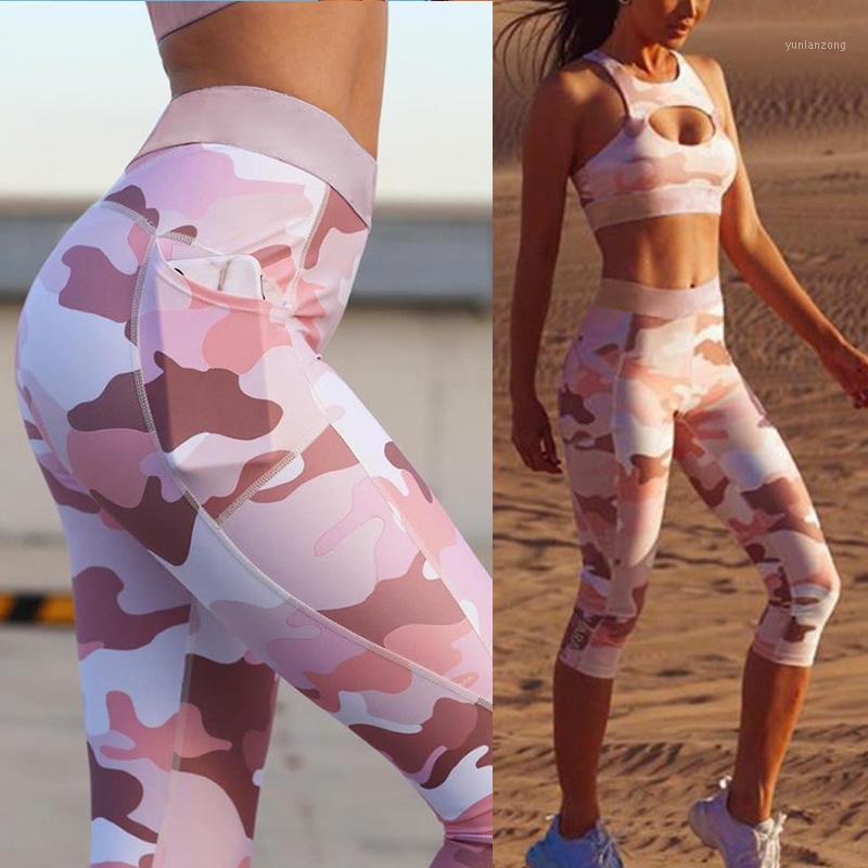 

Hot Women Tops with Pants Yoga Suit Print Sleeveless High Waist Slim Fit Clothing Set DO21, As show