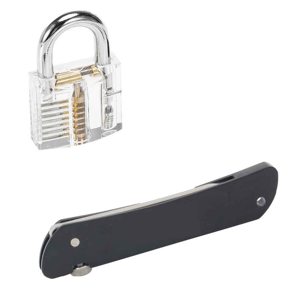 

High Quality 6 in 1 Pocket H&H Folding Locksmith Tool with Transparent Padlock