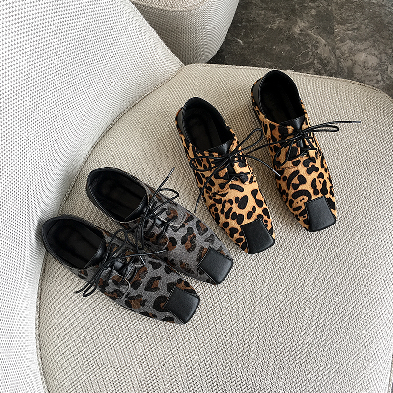 

2021 New Female Bombs 22-24.5 in Horsehair Sew Printed Leopard Sexy Shoes Wild Two Colors Available 4XBT, Grey