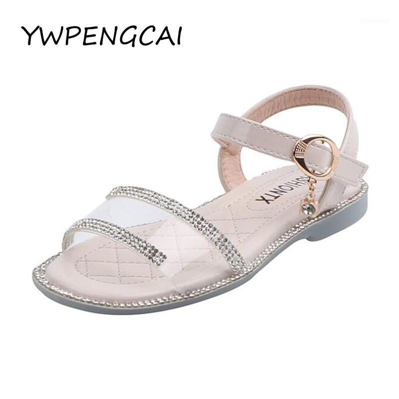 

Size 26-36 Girls Summer Princess Shoes Fashion Transparent Strap Rhinestone Sandals For Girls1, Beige
