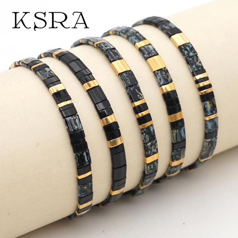 

KSRA Bohemia Miyuki Seed Beads Bracelet For Women Boho Handmade Charm Tila Bracelets Female Boho Jewelry 2020 New