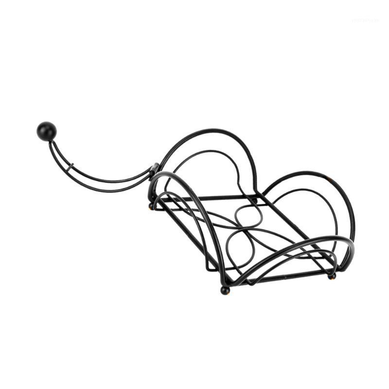 

1pc Restaurant Desktop Napkin Holder Metal Towel Holder Square Tissue1