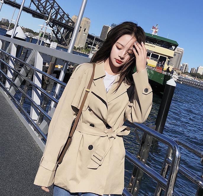 

Autumn Ladies Belt Big Long Jacket Short Sleeve Na80, Haji