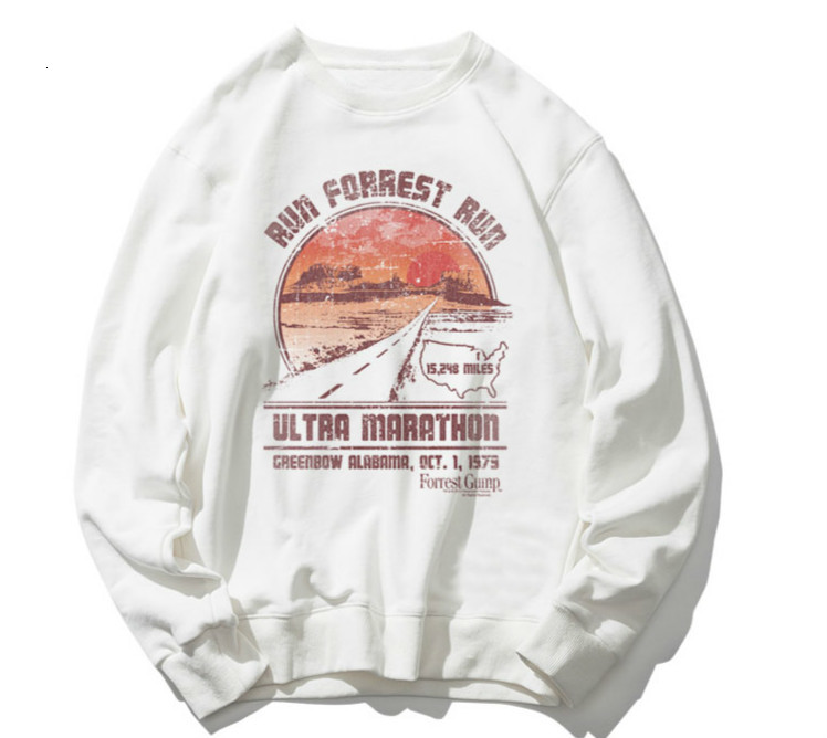 

2021 New Forrest Gump Male and Female Printed Sweatshirt the Same Thin Coat Long Around His Neck 2A5D, Yellow.