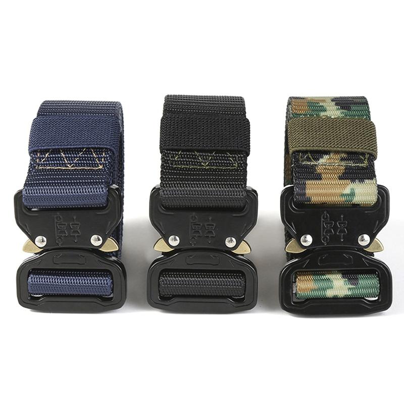 

Wide Army Belt Tactical Nylon Waist Belts Quick Release Outdoor Hunting Training Strong Metal Buckle Mens, Violet