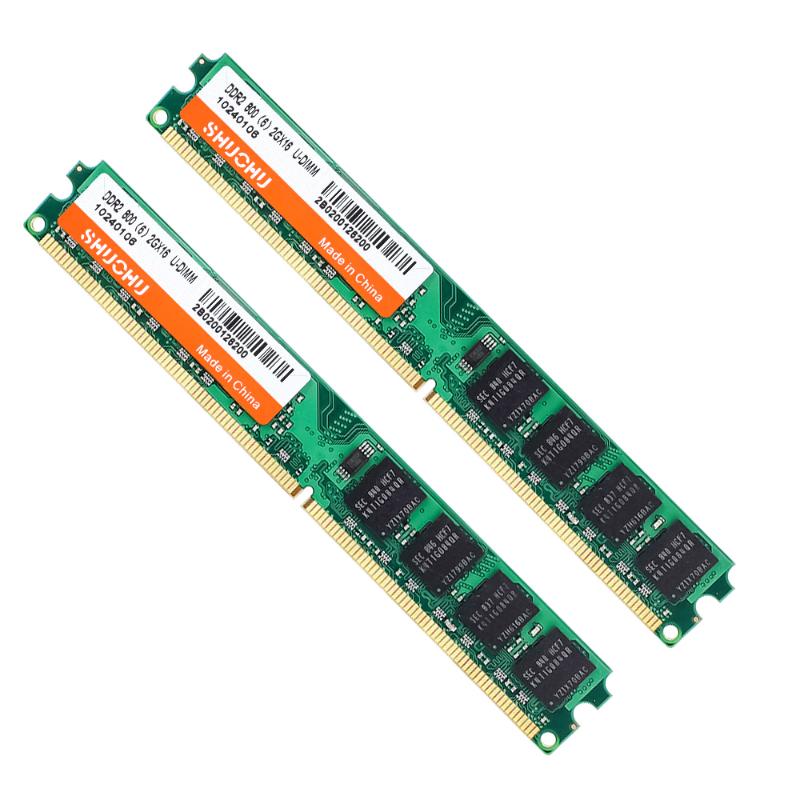 

SHUOHU RAM DDR2 2GB 4GB 800 MHZ 667MHZ RAM 4GB=2pcs*2G 1.8V 240pin PC2-6400U 5300U CL5 for intel desktop memory SO-DIMM