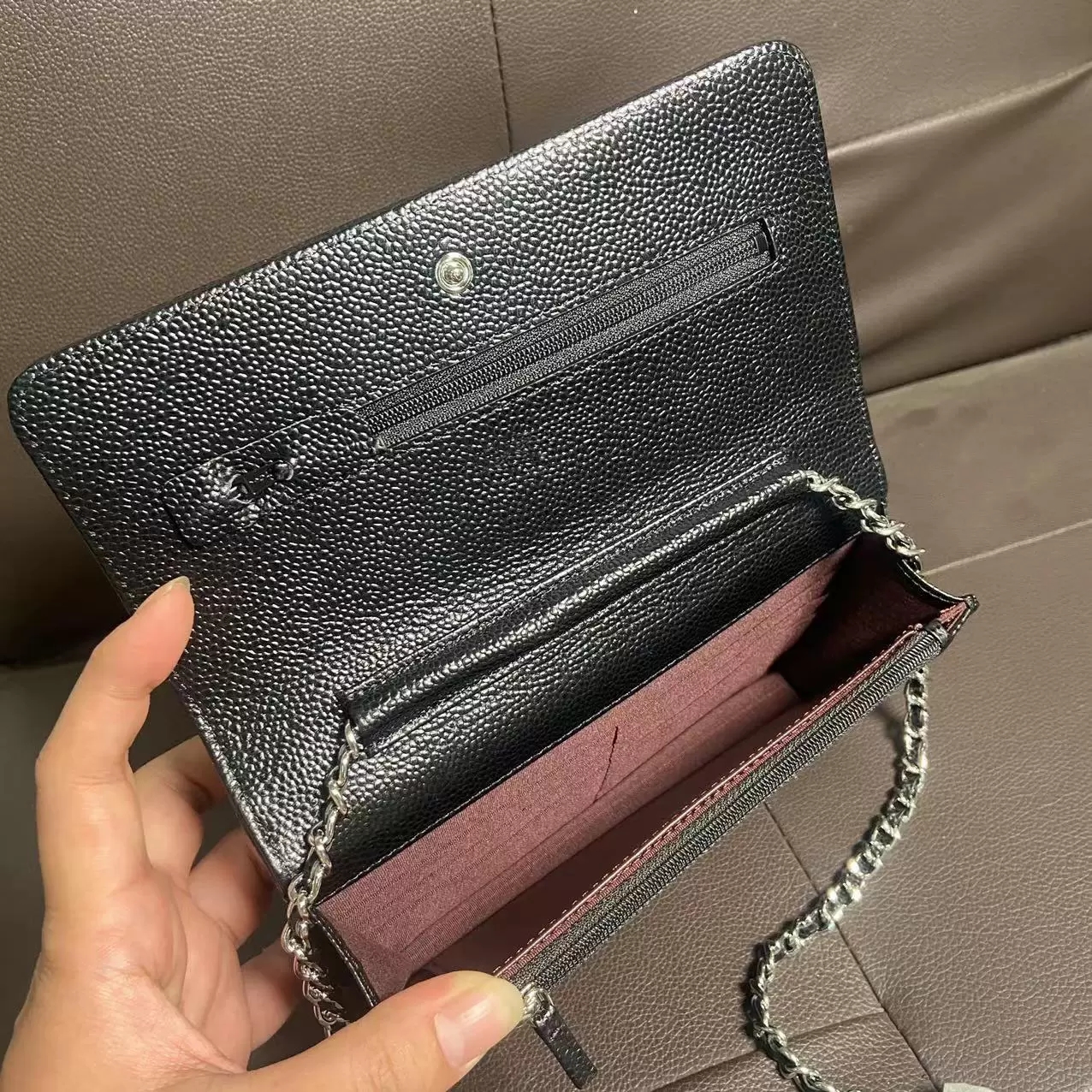 

Top purse design fashionable new style rhombic chain messenger bag single messenger 866, Black silver buckle