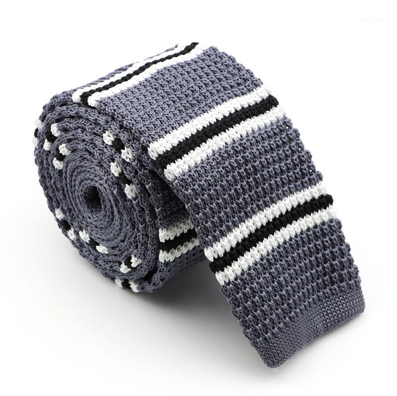 

Fashion Men's Knitted Leisure Striped Tie Colourful Narrow Slim Skinny Woven Neckties For Wedding Evening Party Formal Cravat1