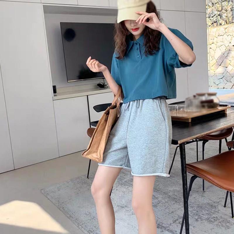 

Women Shorts Cotton Thin Solid Color Simple Loose Sports Five-Point Shorts High Waist Soft Casual Girl Fast Drop Shipping1