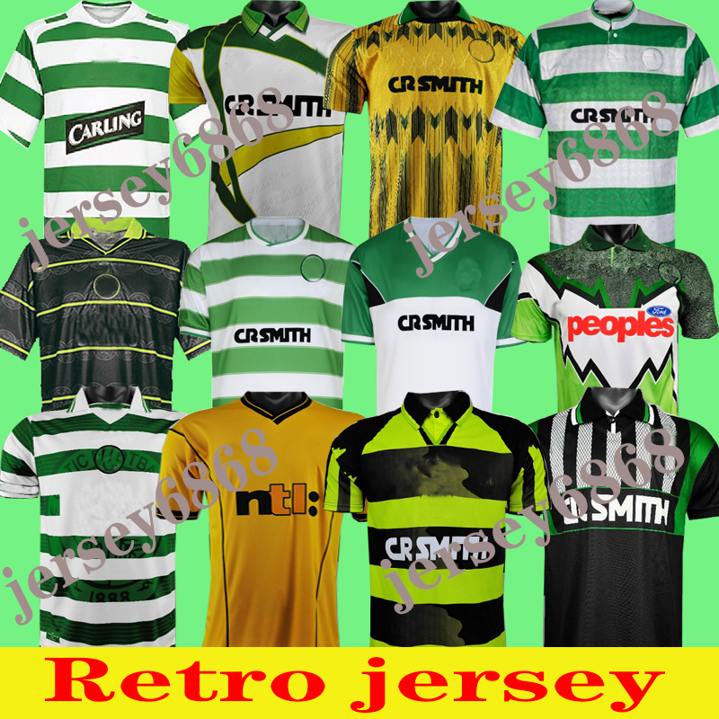 

2006 2008 Celtic Retro Soccer Jerseys 1991 1992 1998 1999 football shirts LARSSON Classic Vintage Sutton 1995 1997 Celtic football kits top, 95/97 home