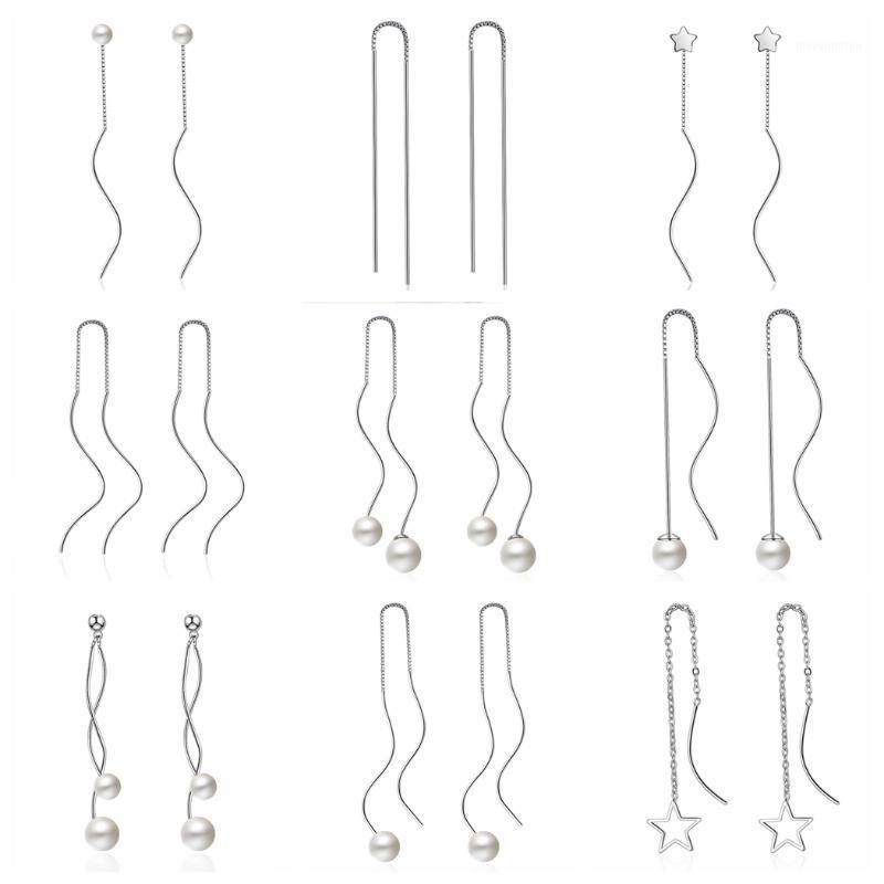 

Todorova Style Imitation Pearl Long Chain Tassel Drop Dangle Earring Strike Ear Cuff for Women Jewelry1