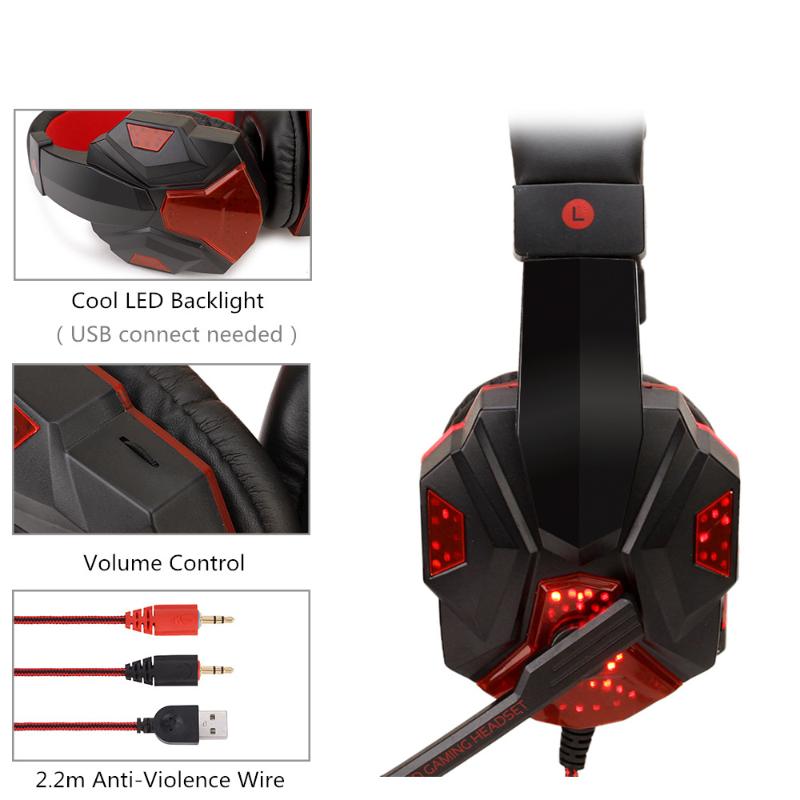

Computer Games Glowing Headphones, Black
