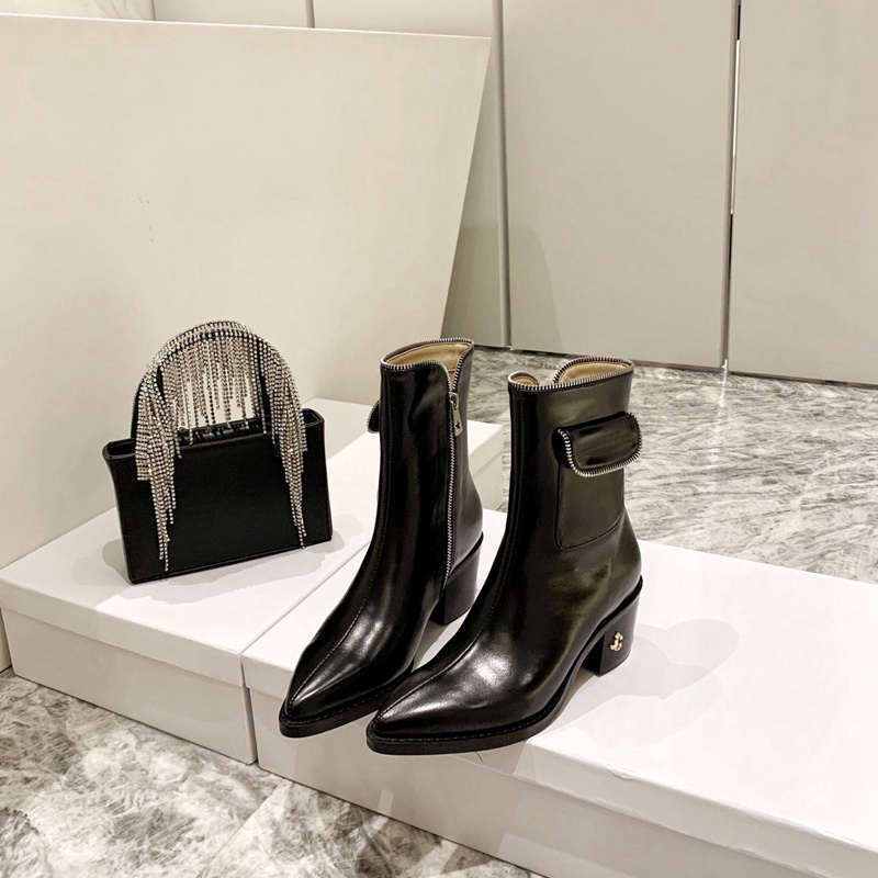 

2021 Hot Solds Fashion Women Shoes Genuine Leather Boots Designer High Heel Short Boot Thick Heel Nude Booties Lace Up Martin Boots, Black