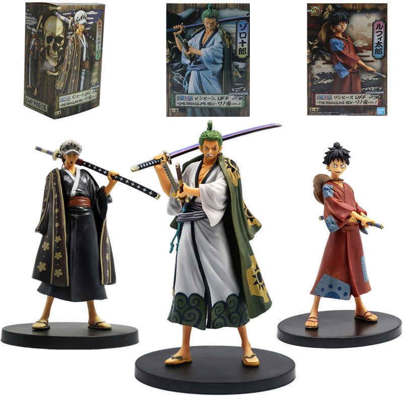 

New 18cm anime one piece Roronoa Zoro figurine Monkey D Luffy Trafalgar D Water Law PVC Action Figure Collection Model Toys Gift 201202, Luffy no box