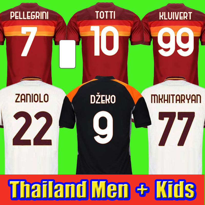 

Soccer jersey AS DE ROSSI DZEKO ZANIOLO TOTTI PEROTTI KOLAROV 20 21 football shirt 2020 2021 Men + Kids kit uniforms maillot, Home