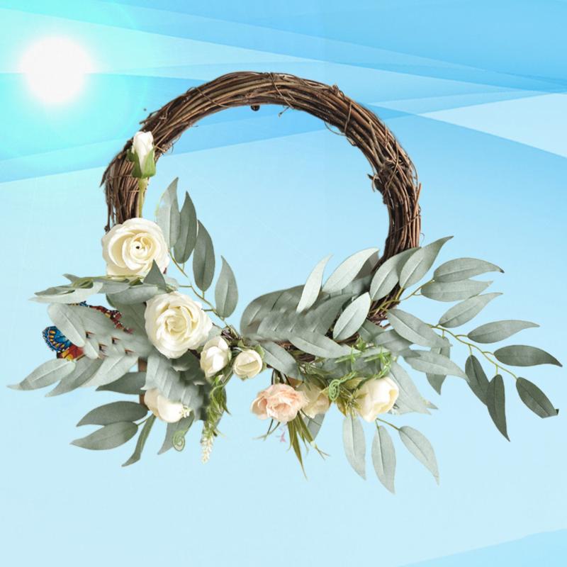 

Simulation Flower Garland Hanging Garland Flower Wall Hanging Wedding Decoration Colorful (White Rose, Green