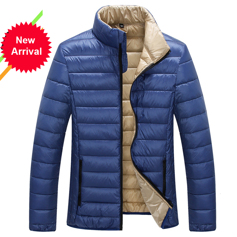 

2021 New Fashion Casual Ultralight Mens Jackets Autumn & Winter Coat Lightweight Down Jacket Men Overcoats Eetg, Blue