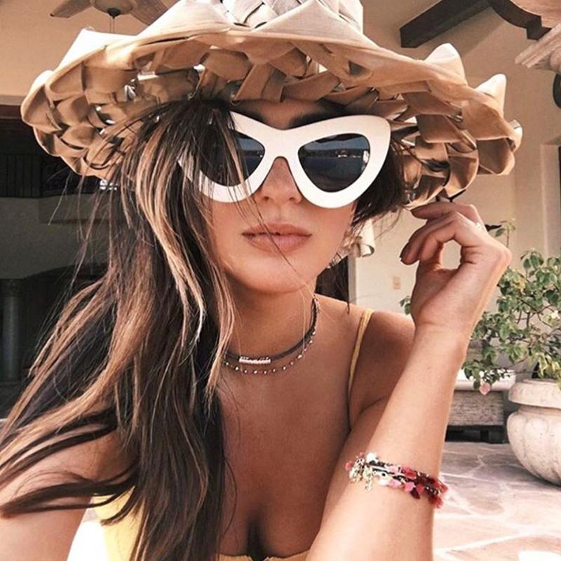 

Sunglasses Vintage Cat Eye Women Oversized Big Frame Punk Sun Glasses Female Gafas UV400