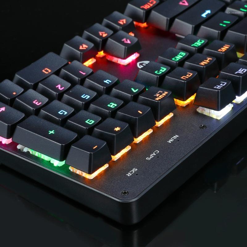 

USB Wired Gaming Keyboard 104 Key Colorful LED Backlit Mechanical Keyboad G6DC1