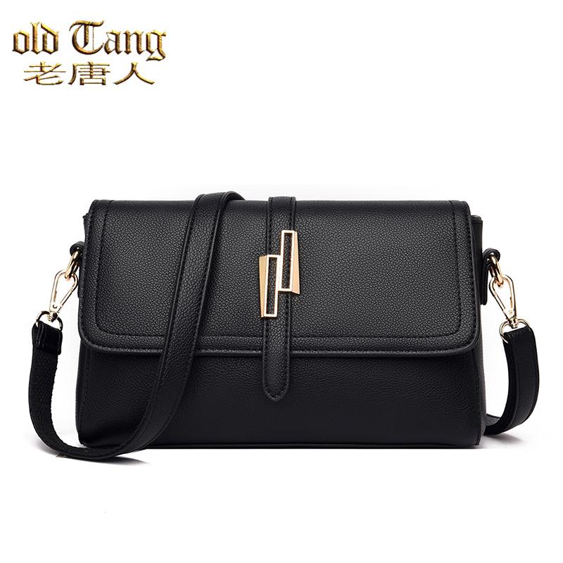 

OLD TANG Solid Color PU Leather Shoulder Bags for Women 2021 New Fashion Luxury Designer Hand Crossbody Bags Bolsas De Mujer, Black
