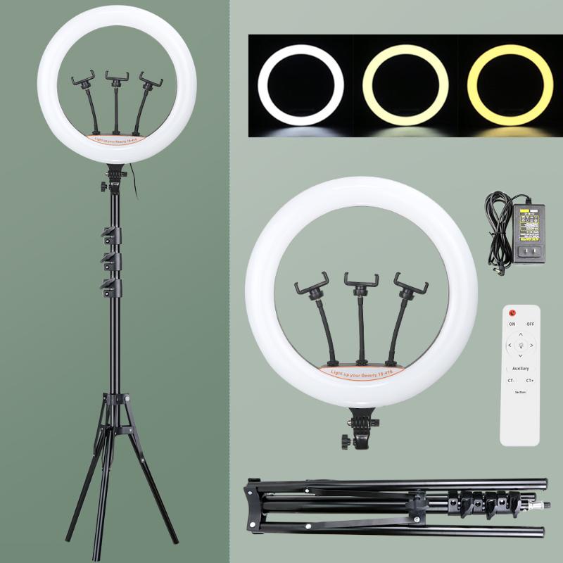

Flash Heads 18inch 45cm LED Ring Light With 1.9m Tripod Pography Lighting Lamp Po Studio Ringlight For YouTube Makeup Video