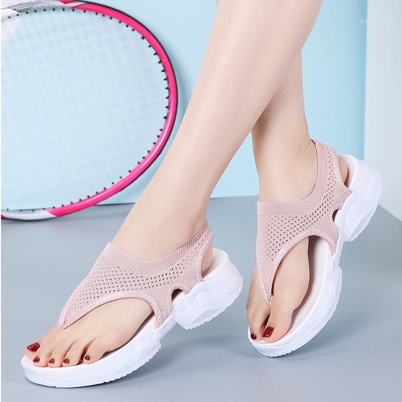 

Woman Fashion Trend Flip Flops 2020 Women Sandals Women's Soft Shoes Female Elastic Band Ladies Breathable Footwear Plus Size1, Blue