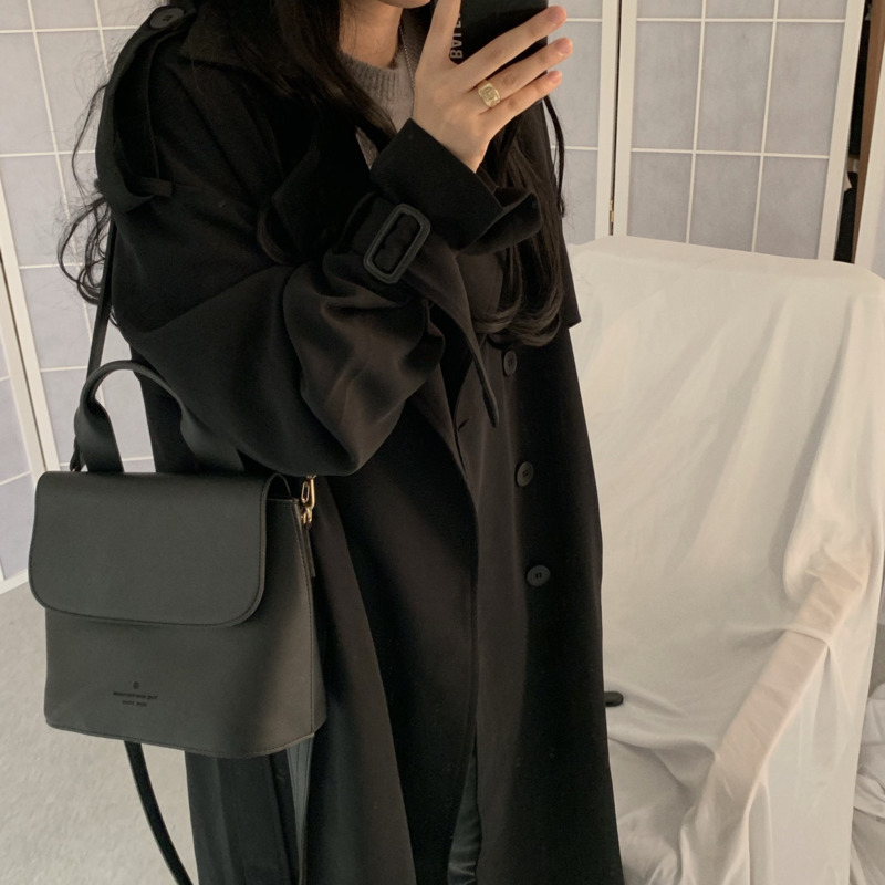 

2021 New Moda Coreano Ol Trench Coat Elegante Solto Longo Casaco Vintage Feminino Bluso Roupas Femininas Outono D6EL, Haji