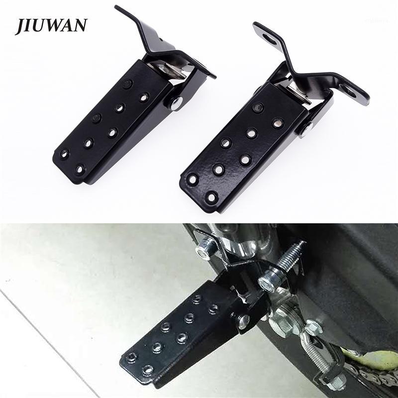 

Universal Retro Motorcycle Foot Pedals Rear Passenger Clamp-on Steel Axle Foldable Pedal Footrest Motorcycle Absorber1
