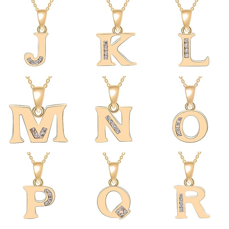 

26 English all A-Z Cursive Luxury Name Letters Word Chain Necklaces Tiny Swirl Initial Alphabet Letter Necklace