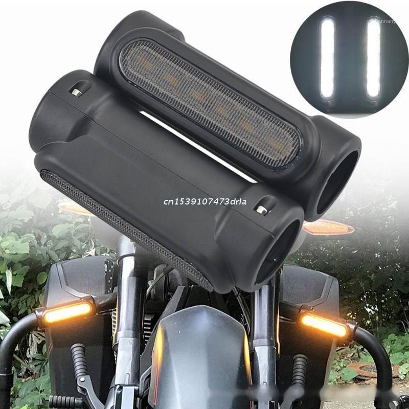 

Emergency Lights Motorcycle Metal Highway Crash Bar LED Switchback Light White Amber Turn Signal Clear Smoke Lens Driving Lighurn Dropship