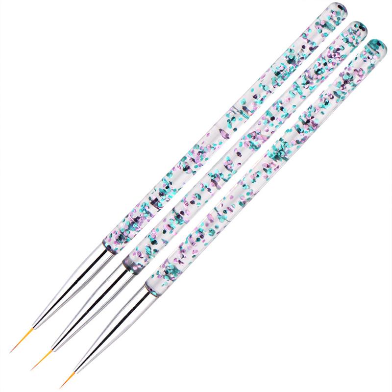 

3pcs Liner Brush Set Grid Stripe Tool Manicure Salon Acrylic Pen UV Gel Nail Art Accessories Drawing Tips Painting Flower Home