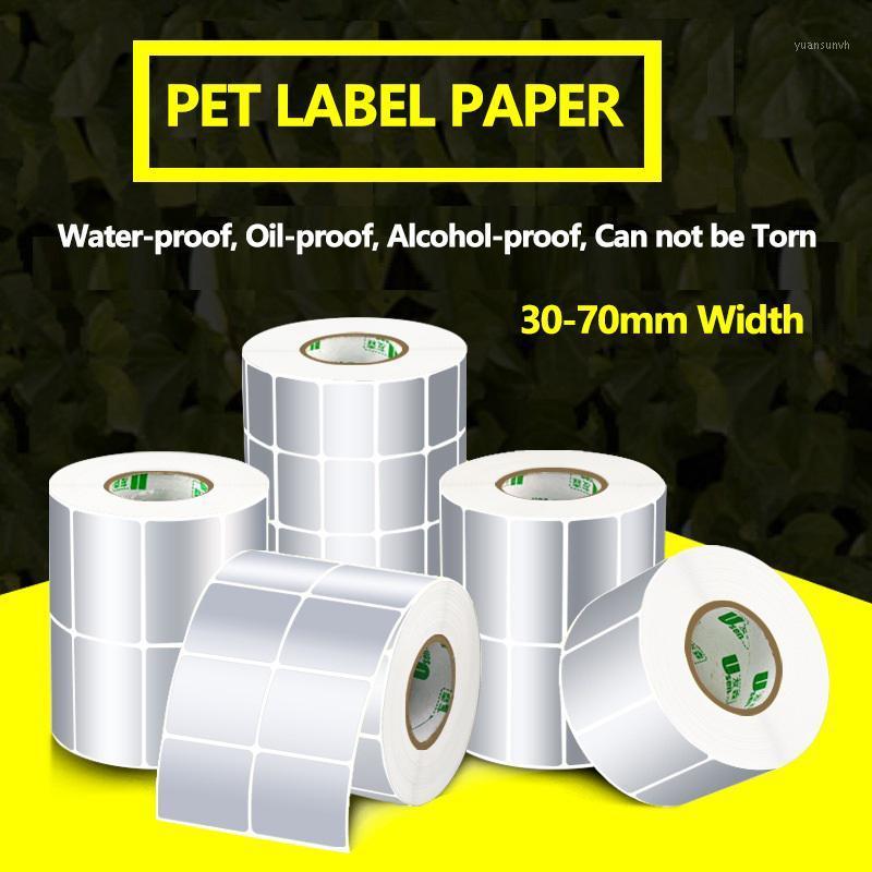 

Label Sticker 30-70mm width Thermal Transfer Silver PET Label Waterproof Tearproof oilproof Accept Customer Order1