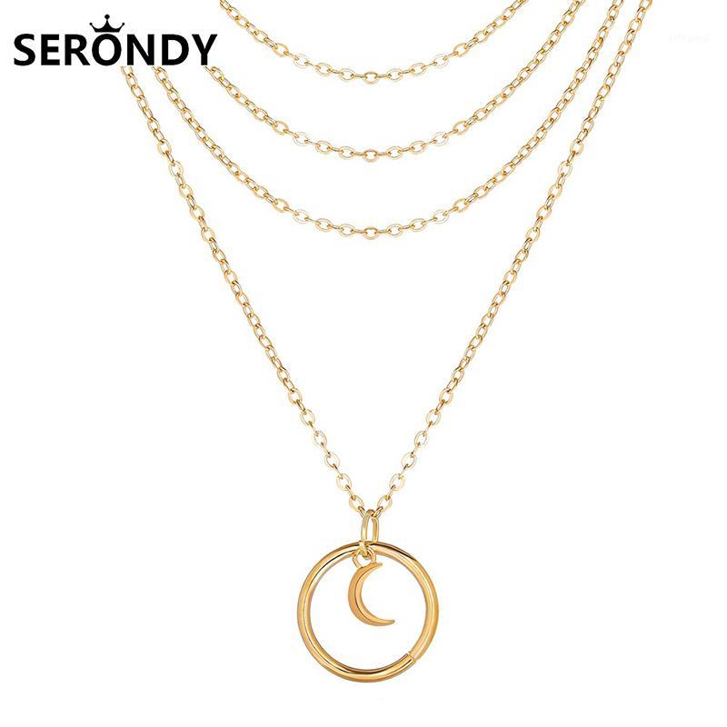 

Chokers Alloy Multilayer Moon Punk Choker Necklace For Women Gift Personality Jewelry Aesthet Chain On The Neck Simplicity XL103271