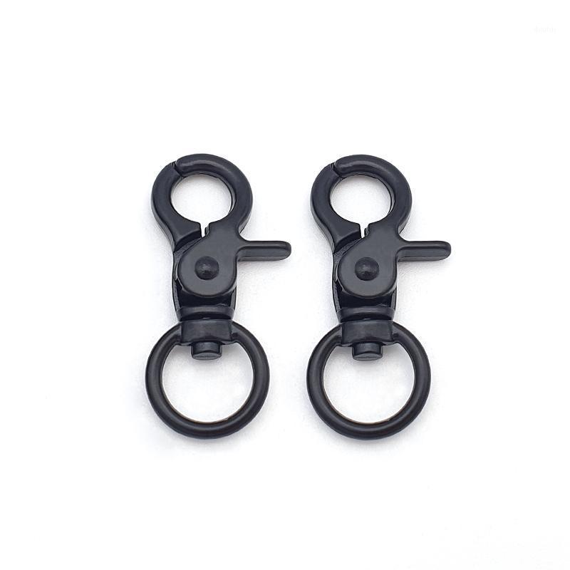 

4x Black Color Round End Swivel Snap Hook For Handbag Making1