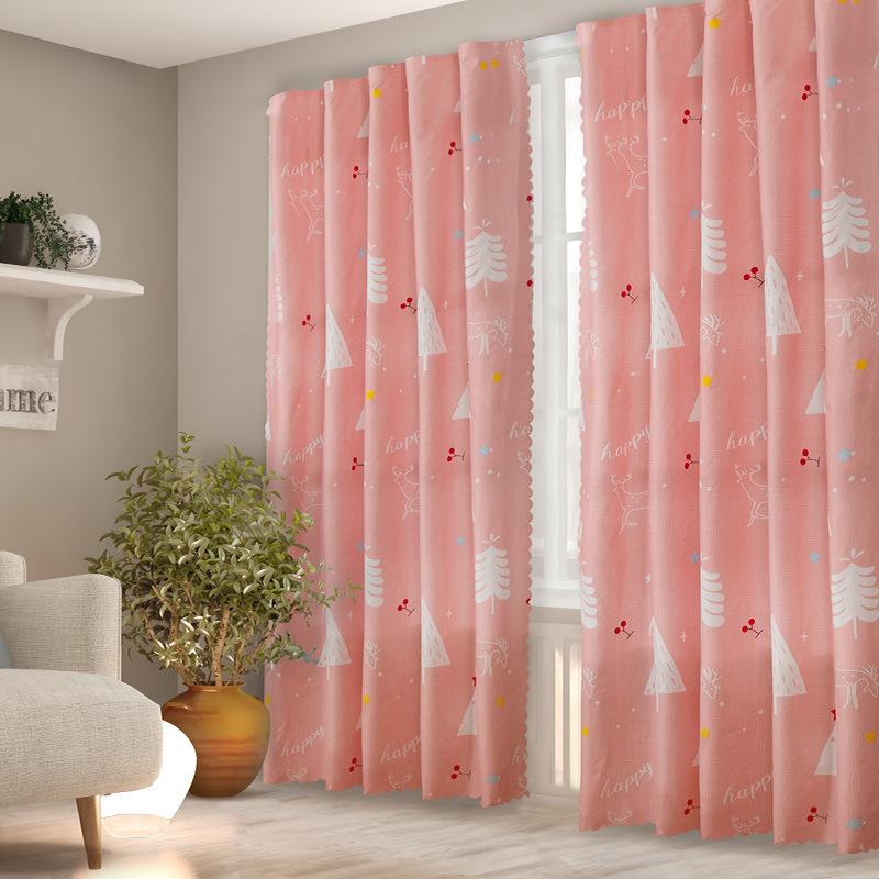 

Modern Style Punch Free Curtains Luxury Blind Drapes Living Room Bedroom Blackout Window Treatment Home Textile Accessories, Cactus model