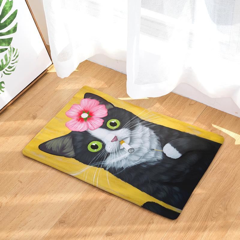 

Cat Kitchen Floor Mat Doormat Carpets Couple Cats Print Mats Floor Kitchen Bathroom Rugs 40X60cm 50x80cm felpudo deurmat1, 13