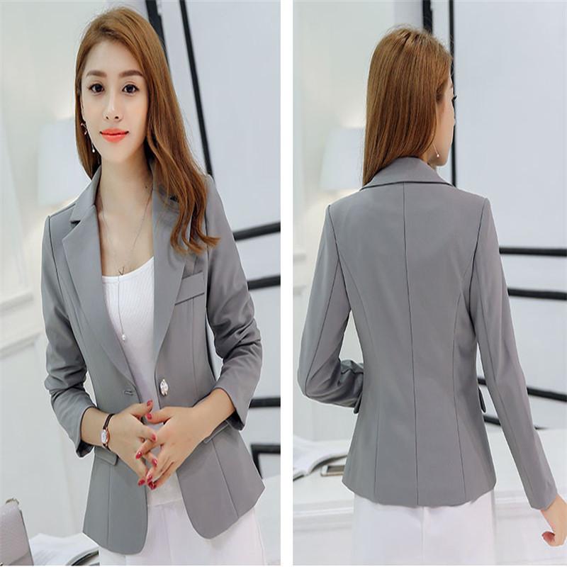 

New Fashion Women Blazers Spring Autumn Slim Long Sleeved Blazer Feminino Single Button Casual Jacket Women CJ027, Wine red