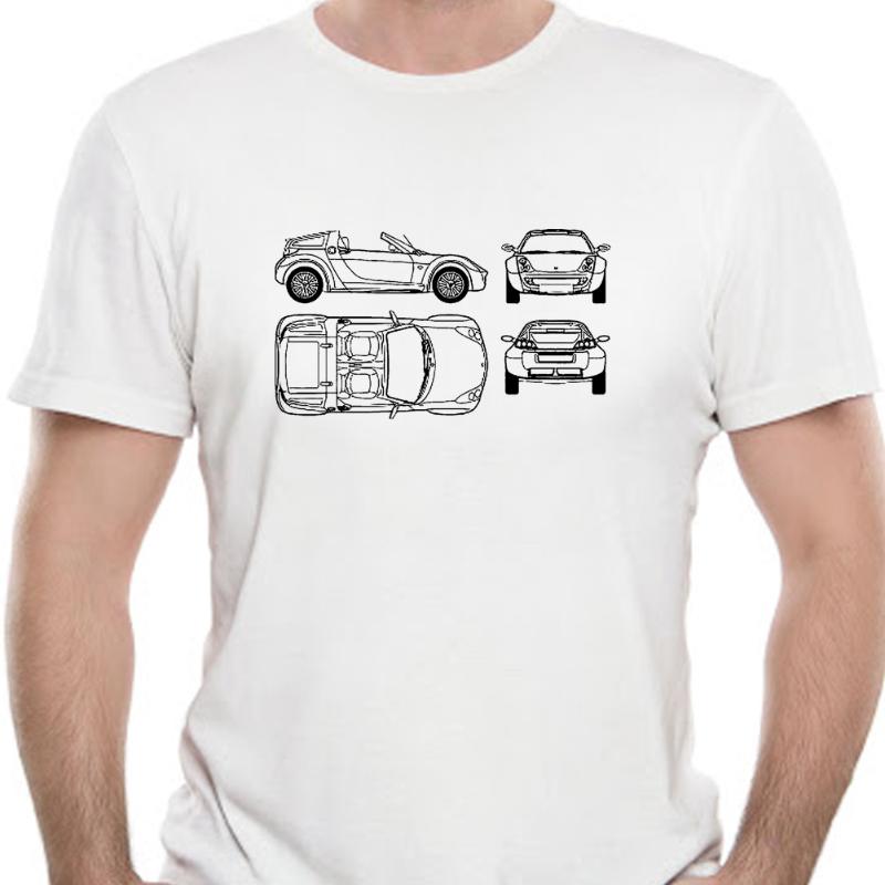

Men's T-Shirts And Wot Shirt Regular Smart Roadster Tech Drawing Classic Car Sportser Coupe Convertible Womens Tee, White;black