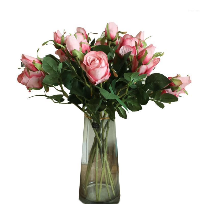 

5Pcs Roses Artificial Flowers Realistic Flowers Silk Rose Bouquet for Wedding Party Office Home Decor Fake Flower 48cm1, Blue