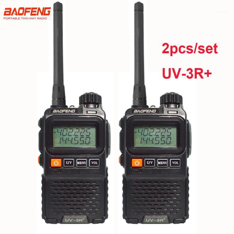 

2pcs/set mini porket two-way radio walkie-talkie BAOFENG UV-3R+ dual band dual display two way radio handheld communicator UV3R1