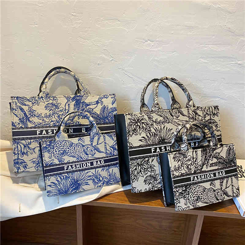

Designer Handbags On Clearance Top handle bags for Women Trend Canvas Shopper Bags With Short Handle Embroidery Large Capacity Tote Portable Handbag