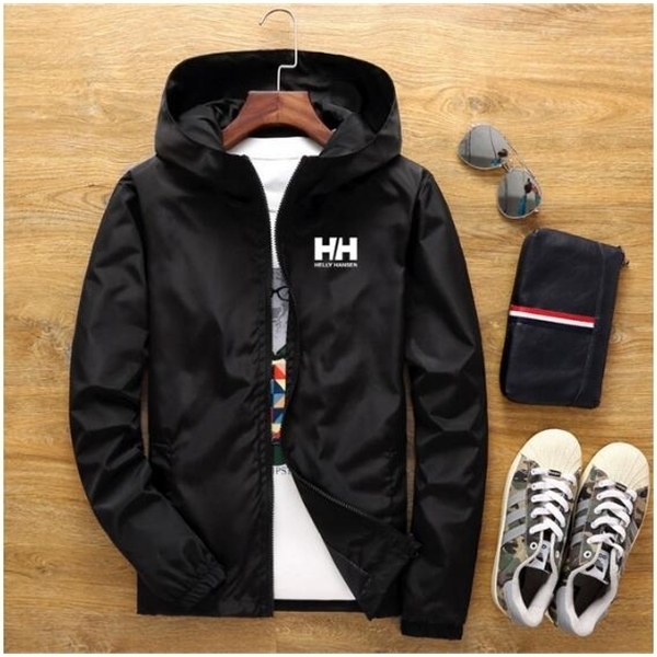 

Men Fashion HH Print Windbreaker Jacket Coat Zipper Jacket Men Clothing Plus Size S-7XL Streetwear Hip Hop Outwear Windbreaker 1027, Black;brown