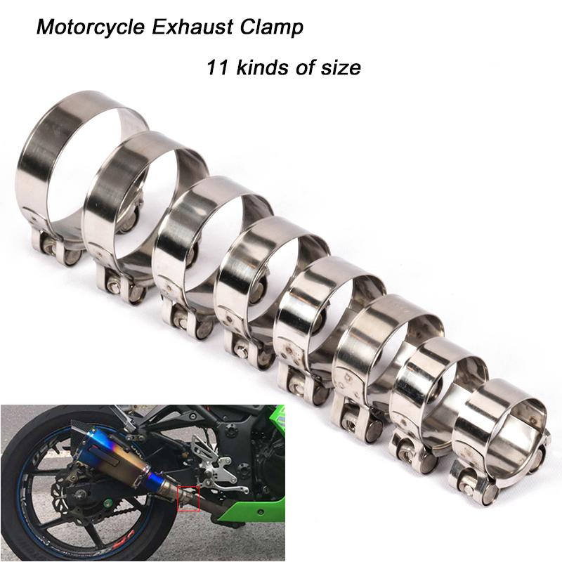 

32mm-79mm Stainless Steel Exhaust Clamp Silp on Motorcycle Exhaust Muffler Pipe With Link Pipe Fixed way