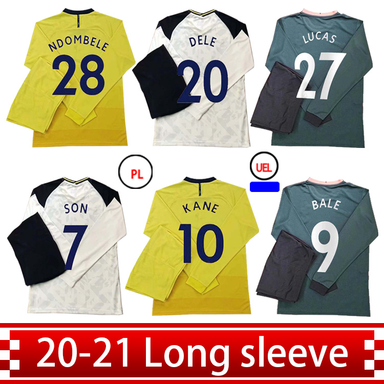 

2020 Soccer Jersey SON KANE DELE BALE LO CELSO NDOMBELE LAMELA DIER REGUILÓN BERGWIJN FSFEF 2021 High-quality Long sleeve Football Shirt, Black;yellow