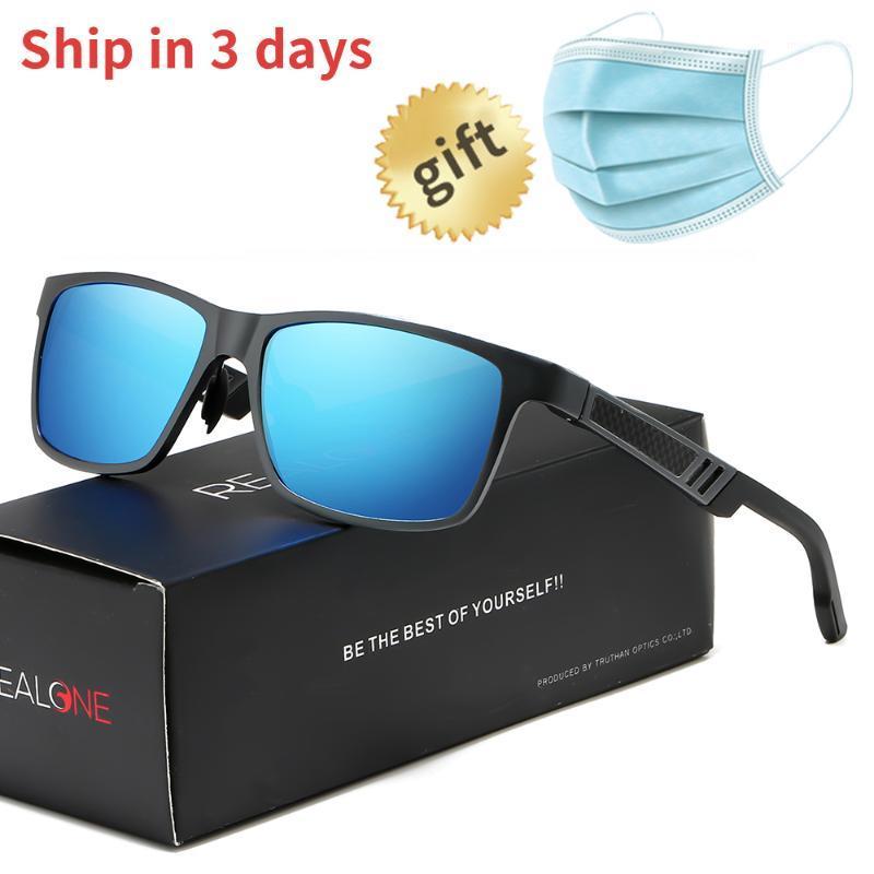 

REALONE Aluminum Square Polarized Sunglasses Gafas De Sol De Los Hombres Mens Eyewear UV400 for Men Lifestyle Sun Glasses 55401